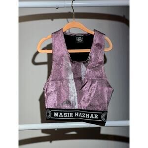 Nasir Mazhar Shimmer Purple Women's Sports Bra Crop-top